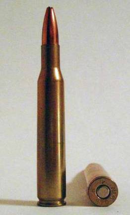 This is what a 270 caliber bullet looks like. In this instance, this is a .270 Winchester cartridge.