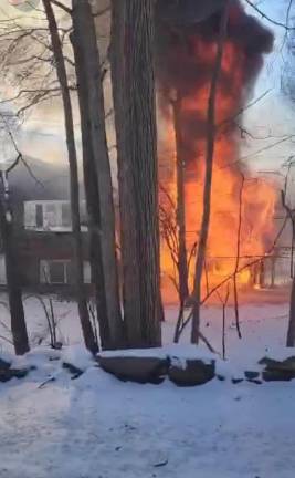 Woodbury firefighters extinguish raging blaze at Highland Mills home