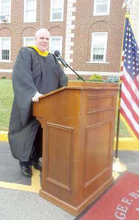 Superintendent of Schools and Principal Timothy H Bohlke welcomed town and school board members, parents, faculty and graduates to what he described as a truly family event.