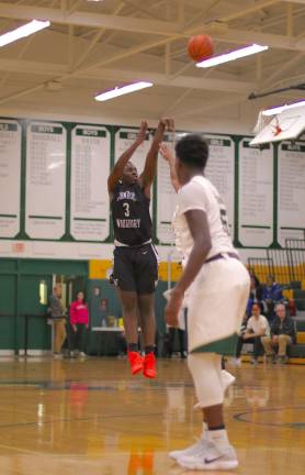 Chance Green (#3) knocks down his first three-pointer of the season.