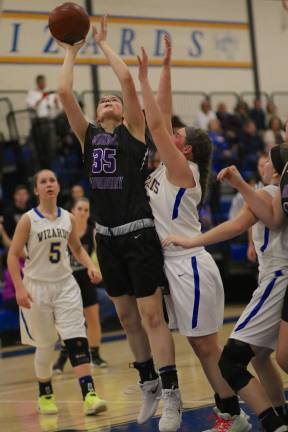 Melissa Alifano (#35) powers her way to the basket.