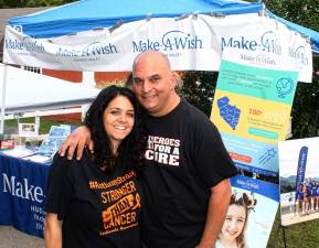 Christine and Sal Scancarello at their sixth annual Heroes for a Cure fund raiser for the Make-A-Wish Foundation on the grounds of Museum Village.