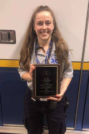 The Monroe Volunteer Ambulance Corps &quot;Rookie of the Year&quot; is Jasmine VanDoran.