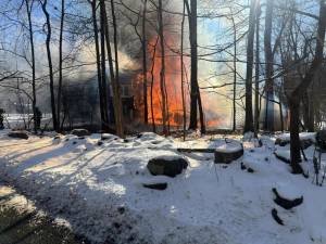 Woodbury firefighters extinguish raging blaze at Highland Mills home