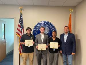 Orange County Executive Steve Neuhaus poses with participants from the 2025 internship program.