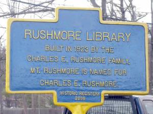 The Woodbury Historical Society is housed in the Rushmore Library in Highland Mills. It was originally the Woodbury Public Library on Route 32. Years later, when the town built a new library, the Rushmore building was re-dedicated to serve the needs of the society and to house the town archives.