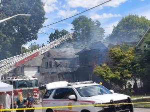 Two houses burned down on Shuit Place in Central Valley on Tuesday.