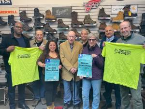 Pictured are Monroe Clean Sweep Committee members (left to right): Wayne Mitchell, Village of Harriman Trustee, Paul Campanella, Greater Monroe Chamber of Commerce, Jennifer Carrillo, Greater Monroe Chamber of Commerce, Charlie Pakula, Greater Monroe Chamber of Commerce Village of Harriman Mayor Lou Medina, Village of Harriman Trustee/Deputy Mayor Carol Schneider, Town of Monroe Supervisor Tony Cardone and Village of Monroe Mayor Neil Dwyer