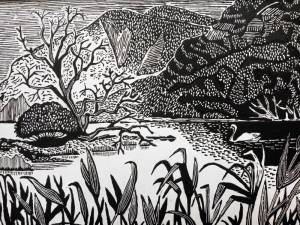 This is Michael Byro pen and ink Storm King on Hudson. Images provided by AWPL.