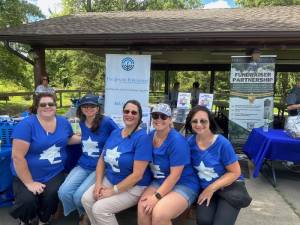 Pictured, from left to right, at the Jewish Federation of Greater Orange County’s inaugural Federation Fun Day last Sunday in Goshen are: Pamela Mason, Gail Hoffer-Loibl, Wendy Cedar, Davida Kossar and Rissa Cutler. Provided photo.