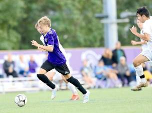 Trevor Lagarde scored on this breakaway to start the second half scoring. Photos by William Dimmit.