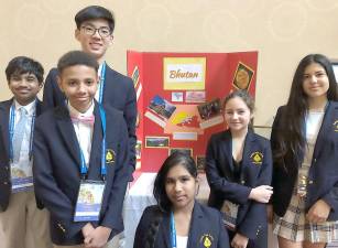 These Tuxedo Park School students represented the kingdom of Bhutan while competing in the Montessori Model UN in New York City.