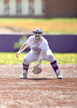 Crusader Callie Exarchakis ready at third.
