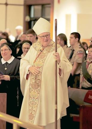 Cardinal Timothy Dolan led the 6 p.m. Nov. 24 Sunday Mass at Sacred Heart Church in Monroe, which was also a celebration of the relocation of the church’s tabernacle to the center of the church altar.