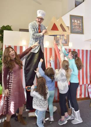 Prior to Purim, Chabad hosted a Kids Hamantash Bake including photos and entertainment with stilt walker and entertainer Bert the Nerd at the Chabad Center in Chester.