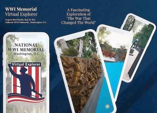Multiple screen shots from the National World War I Memorial “Virtual Explorer” App as they appear in the App Store and on Google Play. The App was released by the Doughboy Foundation on July 3.