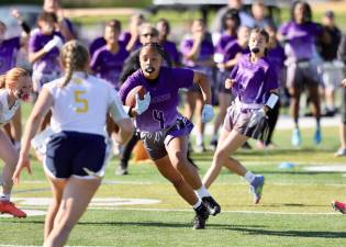 Madison Fileen #4, cuts thru the Pine Bush defense to score in the first half