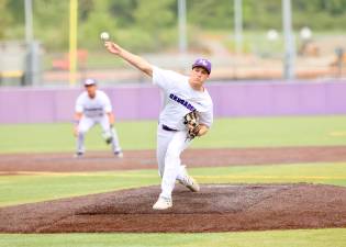 Braeden Burke pitched a perfect five innings for the Crusaders while breaking the school record for strikeouts in a season.