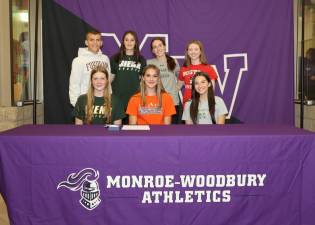 Front Row, L-R: Valerie Pedersen, Reese Dolan and Faith Zollo. Back Row, L-R: Brian Mattison, Natalie Harwood, Lily Bandel and Molly Crowley.