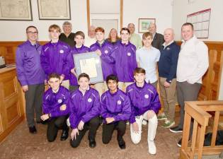 The 2022 Federation Champion Crusader team and coaches were honored by the Village of Monroe