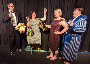 From Left to right: “Rumors” performers Peter Serritello, Jessica Markman, Kayla Collins, and Trevor Allen.