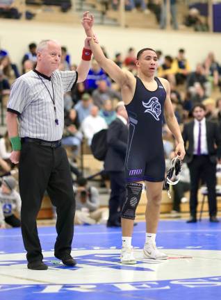 Elijah Brown pinned all his opponents on his way to the 144 lb class town during the Section IX Div. I Wrestling Championships on Feb, 14, 2026