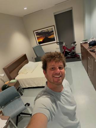 Monroe native Jake Rosmarin is all smiles at the National Quarantine Unit in Nebraska.