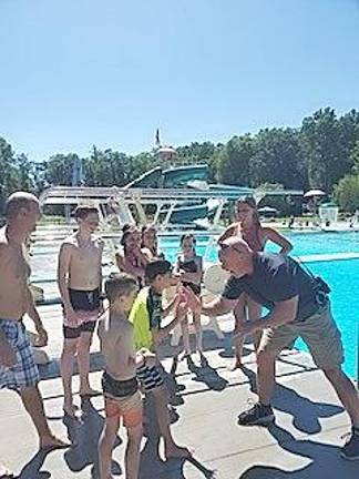 SRO Ted Hughes in action at the new John P. Burke Memorial Pool