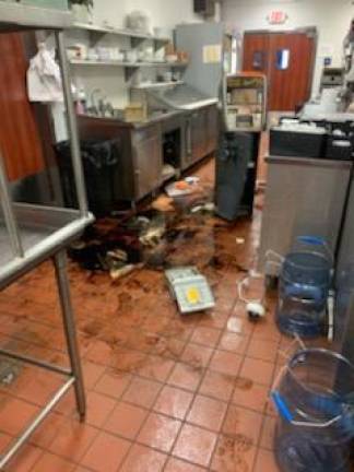 The Woodbury Diner was burglarized the night of Aug. 24. The ATM was broken into, cameras were destroyed and damage was done done to the offices and basement. Cash from the ATM, change from the office, the espresso machine and security footage was stolen. Photo provided.