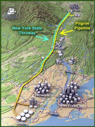 Last fall, Pilgrim Pipeline Holdings, LLC, applied to build two underground, parallel pipelines running 178 miles between supply and distribution terminals in Albany and Linden, N.J. The company is seeking state approval to build the pipeline to move petroleum products along the New York State Thruway. The Woodbury Town Board voted last week to oppose the project.