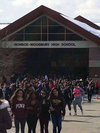 Photos provided Monroe-Woodbury High officials estimated approximately 600 students took part in the March 14 National Student Walkout.