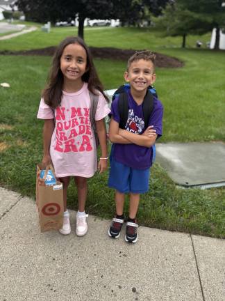 Fourth grader Giuliana and second grader Greyson