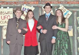 Pictured from left to right are cast members Tyler Landusky, Charlotte Scanlon, Rory Nowosielski and Sophia Theokas.