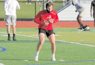 Nicholas Calderone puts in the work on the pre season conditioning drills. Photos by William Dimmit.