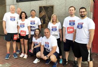 “Team Route 32” from Woodbury at last year’s Tunnel 2 Towers Foundation (T2T) 5k run and walk fundraiser. Photo provided by Joe Guyt.