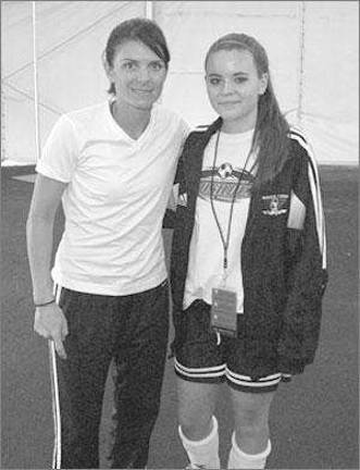 Local soccer player meets Mia Hamm