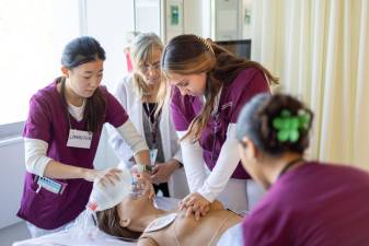 Ramapo College nursing students work in a simulation lab. Photo provided by Ramapo College of New Jersey.