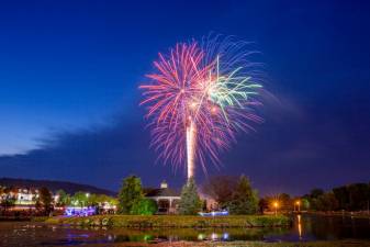Fireworks over the Millponds in Monroe, N.Y. (Photo by Sammie Finch)