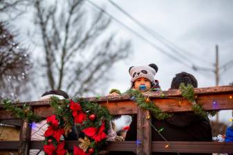 Familes were able to to enjoy hayrides around the ponds at Monroe's Winter Festival