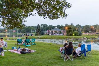 Here just a few scenes from the fireworks display over the Millponds in Monroe last Saturday evening, where the crowd was thick and the lawn surrounding the ponds were covered with groups of people - young, old and in between. Photos by Sammi Finch.