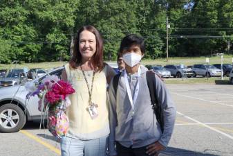 Abhilash Patel, Scripps National Spelling Bee 4th Place winner, with his long-time advisor Kristine Mirenda.