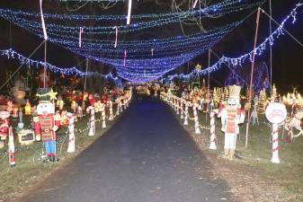 With more than 50,000 lights and music, no Town of Warwick home has attracted more tourists at Christmastime than the home of Vincent Poloniak on Spanktown Road in Florida. It took Poloniak and a few friends about three weeks to complete the annual project. Sadly however, Poloniac had a medical issue this year and his doctor ordered that he just rest and postpone any arduous tasks including the Christmas display. He plans to resume the spectacular decoration next Christmastime.