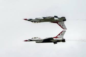 The Thunderbirds plan and present precision aerial maneuvers to exhibit the capabilities of modern, high-performance aircraft and the high degree of professional skill required to operate those aircraft. Photos provided by Orange County.