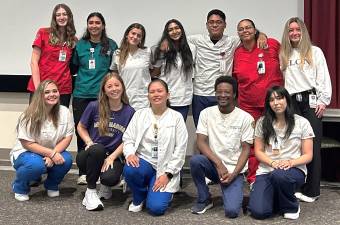 The recent graduates of the Northwell/Nuvance Rising Senior Summer Internship Program, including three students from Mount Saint Mary College’s Nursing program. Photo provided.