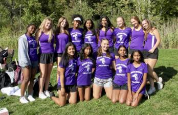 The 2022 Crusades Varsity team celebrates senior day before their match on Thursday afternoon.