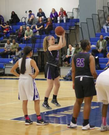Jamie Waldron (#12) scored nine of her 11 points in the second half.