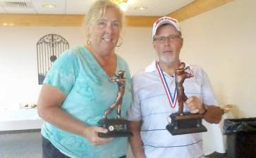 Dawn Mazur and Jack McGuiness are Orange County Senior Games golf champions.