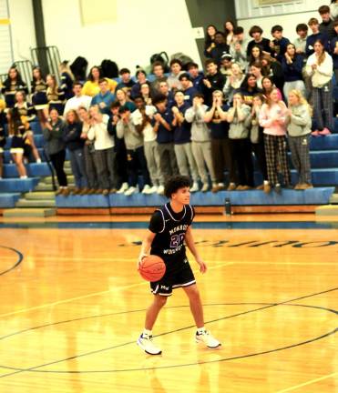 Nicolas Sanchez, #20, lead the Crusaders’ scoring with 21 points.