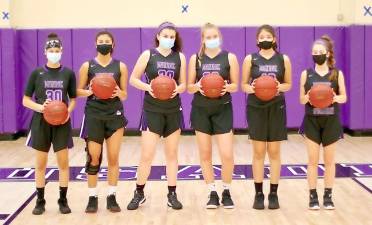 Pictured from left to right, members of the Purple Team are Emily Turbides, Ella Natal, Lauren Margante, Kelsey O’Brien, Isabel Meija and Ciarra LoRusso. Photos by William Dimmit.