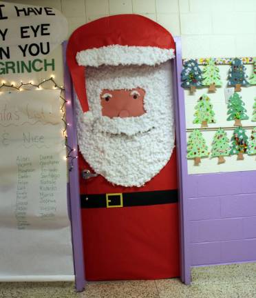 Photos provided by Carole Spendley This is the first-place Santa decorated door at Smith Clove Elementary School.